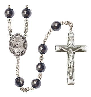Silver-Plated 8mm Saint Kateri Tekakwitha  Engraved Catholic Rosaries