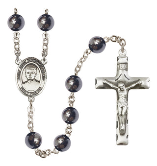 Silver Plated 8mm Hematite Saint Jose Sanchez del Rio Rosary