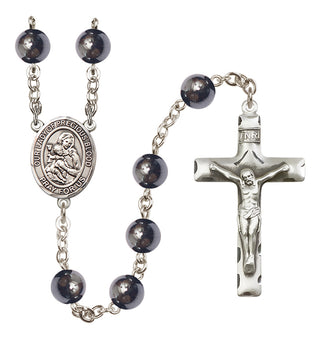 Silver Plated 8mm Hematite Our Lady of the Precious Blood Rosary