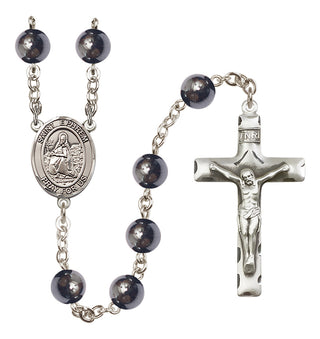 Silver Plated 8mm Hematite Saint Ephrem Rosary