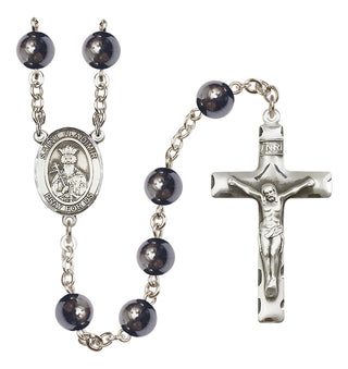Silver-Plated 8mm Saint Vladimir  Engraved Catholic Rosaries