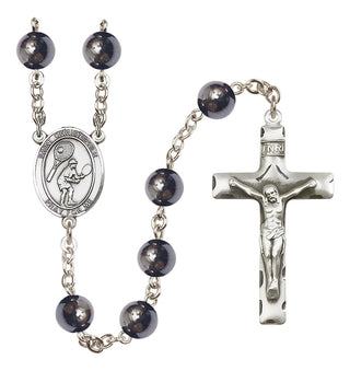 Silver-Plated 8mm Saint Christopher/Tennis Rosary