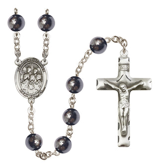 Silver-Plated 8mm Saint Christopher / Choir Rosary