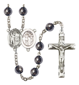 Saint Sebastian and Golf Rosary with Hematite Beads