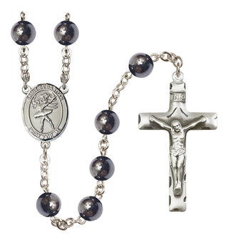 Silver-Plated 8mm Saint Sebastian / Dance Rosary