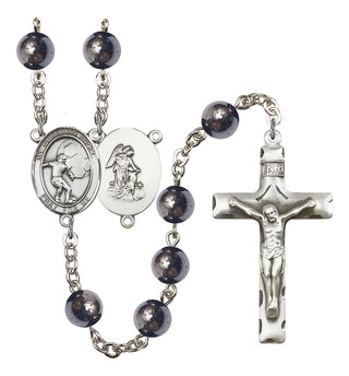 Guardian Angel and Soccer Rosary with Hematite Beads