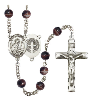 Saint Benedict Rosary with Brown Beads