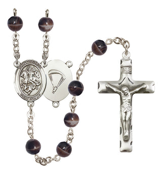 Silver-Plated 6mm Saint George / Paratrooper Rosary