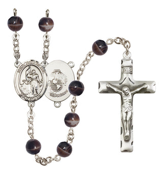 Silver-Plated 7mm Saint Joan of Arc / Marines Rosary