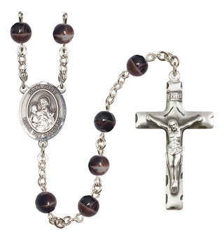 Silver-Plated 7mm San Jose  Engraved Catholic Rosaries