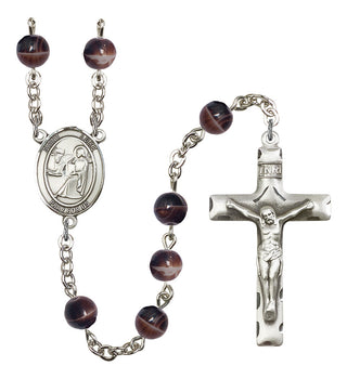 Saint Luke the Apostle Rosary with Brown Beads