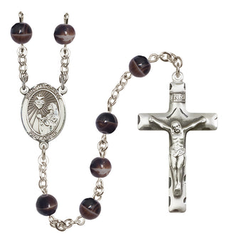 Silver-Plated 7mm Saint Margaret Mary Alacoque  Engraved Catholic Rosaries