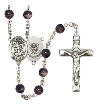 Silver-Plated 7mm Saint Michael / Coast Guard Rosary