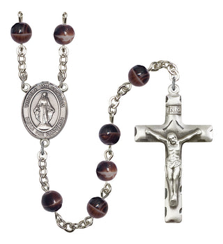 Virgen Milagrosa Rosary with Brown Beads