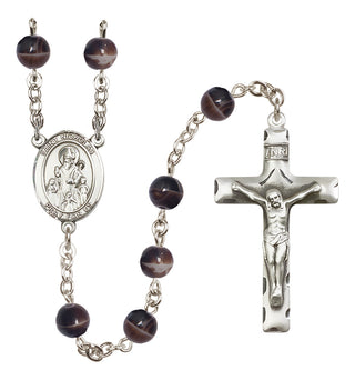 Silver-Plated 7mm Saint Nicholas  Engraved Catholic Rosaries