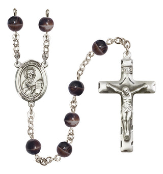 Silver-Plated 7mm Saint Paul the Apostle  Engraved Catholic Rosaries