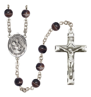 Silver-Plated 7mm San Ramon Nonato  Engraved Catholic Rosaries