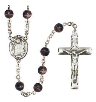 Silver-Plated 7mm Saint Edith Stein  Engraved Catholic Rosaries