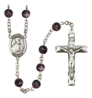 Silver-Plated 7mm Saint Thomas the Apostle  Engraved Catholic Rosaries