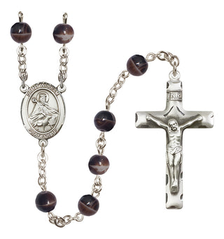 Silver-Plated 7mm Saint William of Rochester  Engraved Catholic Rosaries