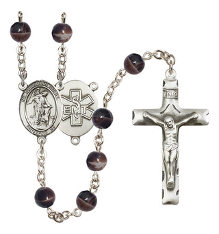 Silver-Plated 7mm Guardian Angel / EMT Rosary