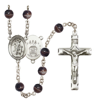 Silver-Plated 7mm Guardian Angel / Air Force Rosary