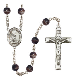 Silver-Plated 7mm Saint Pio of Pietrelcina  Engraved Catholic Rosaries