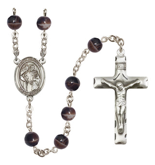 Silver-Plated 7mm Saint Ursula  Engraved Catholic Rosaries