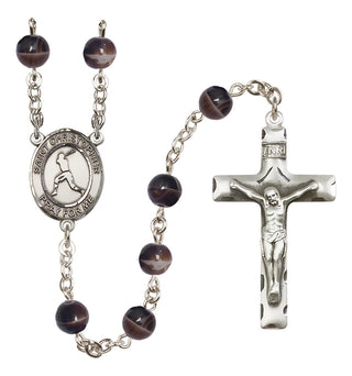 Silver-Plated 7mm Saint Christopher/Baseball Rosary