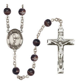 Silver-Plated 7mm Saint Christopher/Tennis Rosary