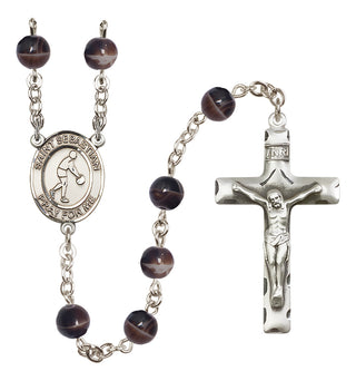 Silver-Plated 7mm Saint Sebastian/Basketball Rosary