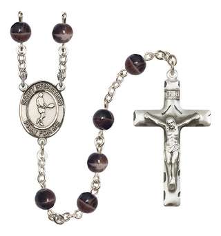 Silver-Plated 6mm Saint Sebastian/Tennis Rosary