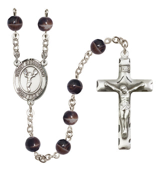 Silver-Plated 7mm Saint Sebastian/Cheerleading Rosary