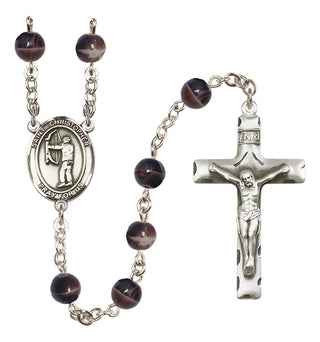 Silver-Plated 7mm Saint Christopher/Archery Rosary