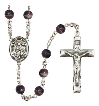 Silver-Plated 7mm Saint Germaine Cousin  Engraved Catholic Rosaries