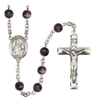 Silver-Plated 7mm Saint Isaiah  Engraved Catholic Rosaries