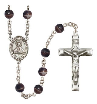 Silver-Plated 7mm Our Lady of San Juan  Engraved Catholic Rosaries