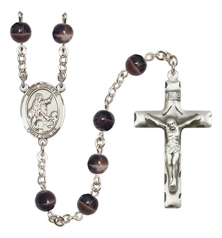 Silver-Plated 7mm Saint Colette  Engraved Catholic Rosaries