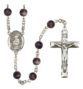Silver-Plated 7mm Saint Christina the Astonishing  Engraved Catholic Rosaries