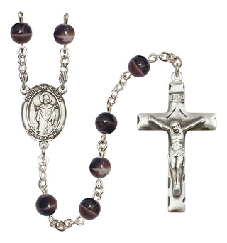 Silver-Plated 7mm Saint Wolfgang  Engraved Catholic Rosaries