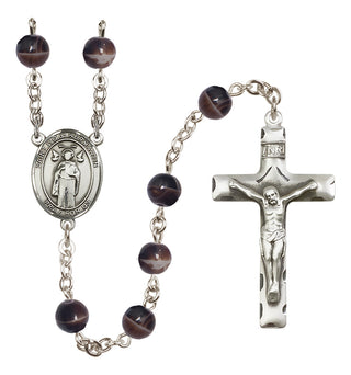 Silver-Plated 7mm Saint Ivo of Kelmartin  Engraved Catholic Rosaries