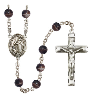 Silver-Plated 7mm Saint Raymond of Penafort  Engraved Catholic Rosaries