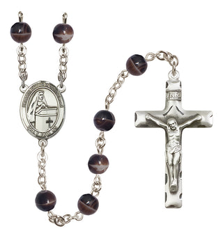 Silver-Plated 7mm Blessed Emilee Doultremont  Engraved Catholic Rosaries