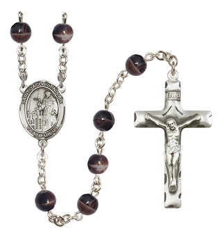 Silver-Plated 7mm Saint Jacob of Nisibis  Engraved Catholic Rosaries