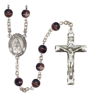 Silver-Plated 7mm Our Lady of Rosa Mystica  Engraved Catholic Rosaries