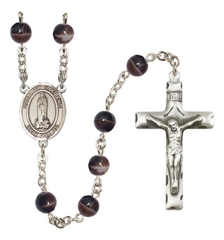 Silver-Plated 7mm Our Lady of Kibeho  Engraved Catholic Rosaries