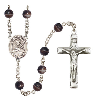 Silver-Plated 7mm Saint Fidelis  Engraved Catholic Rosaries