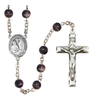 Silver-Plated 7mm Saint Mary Magdalene of Canossa  Engraved Catholic Rosaries