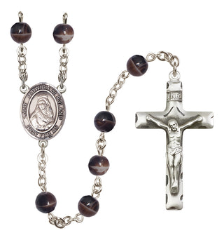 Silver-Plated 7mm Saint Jadwiga of Poland  Engraved Catholic Rosaries