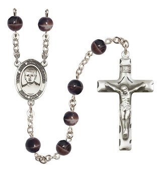 Silver-Plated 7mm Saint Jose Sanchez del Rio  Engraved Catholic Rosaries